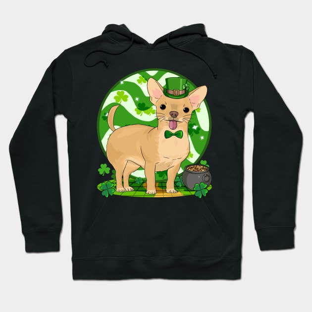 Chihuahua Dog St Patricks Day Leprechaun Hoodie by Noseking